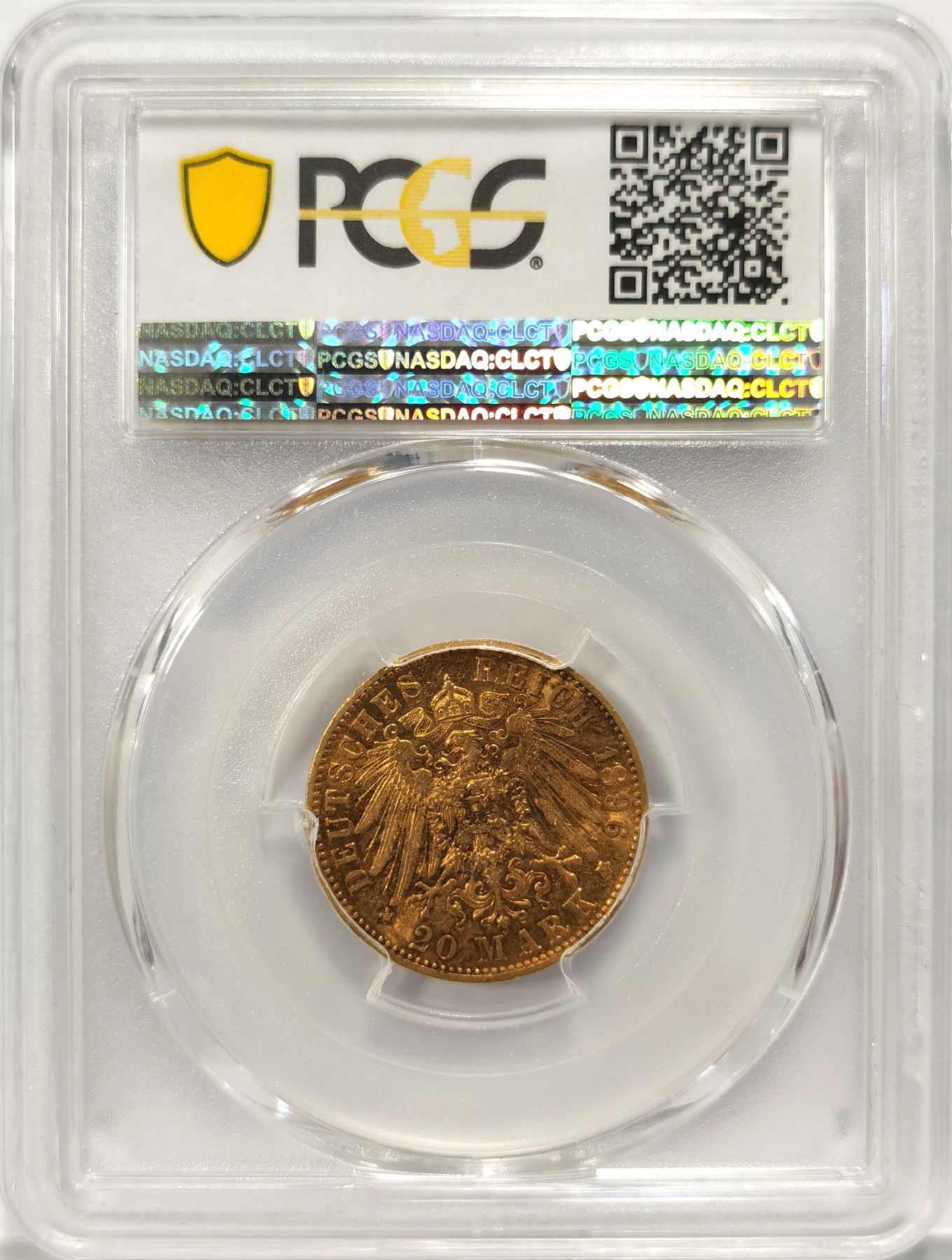 博洋堂【北京钱博会拍卖周】精品专场暨第54期（全场包邮） PCGS AU55 德国普鲁士1896年A版 威廉二世皇帝20马克金币 转光好品状态极美