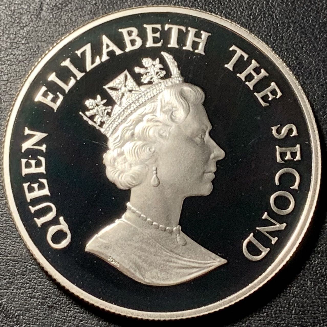 紫瑗钱币——第326期拍卖 福克兰 1987年 WWF基金会25周年 企鹅 50便士 28.28克 0.925银 精制