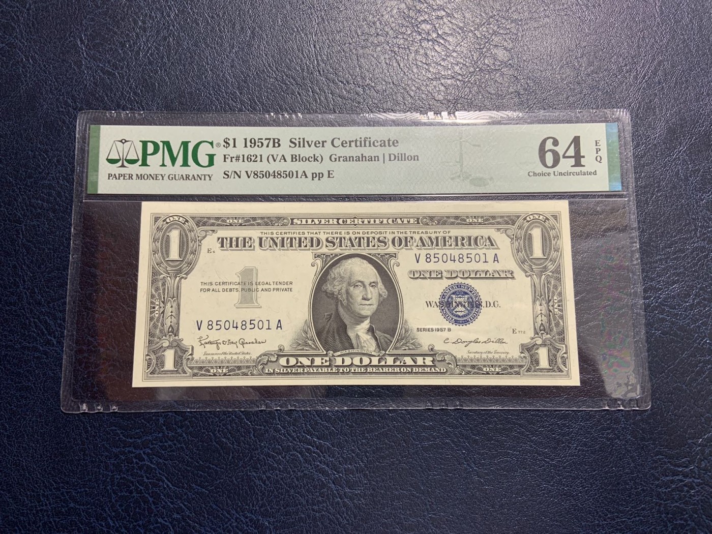 收藏联盟Quantum Auction 第307期拍卖  美国1957年1美元银币券 PMG64e