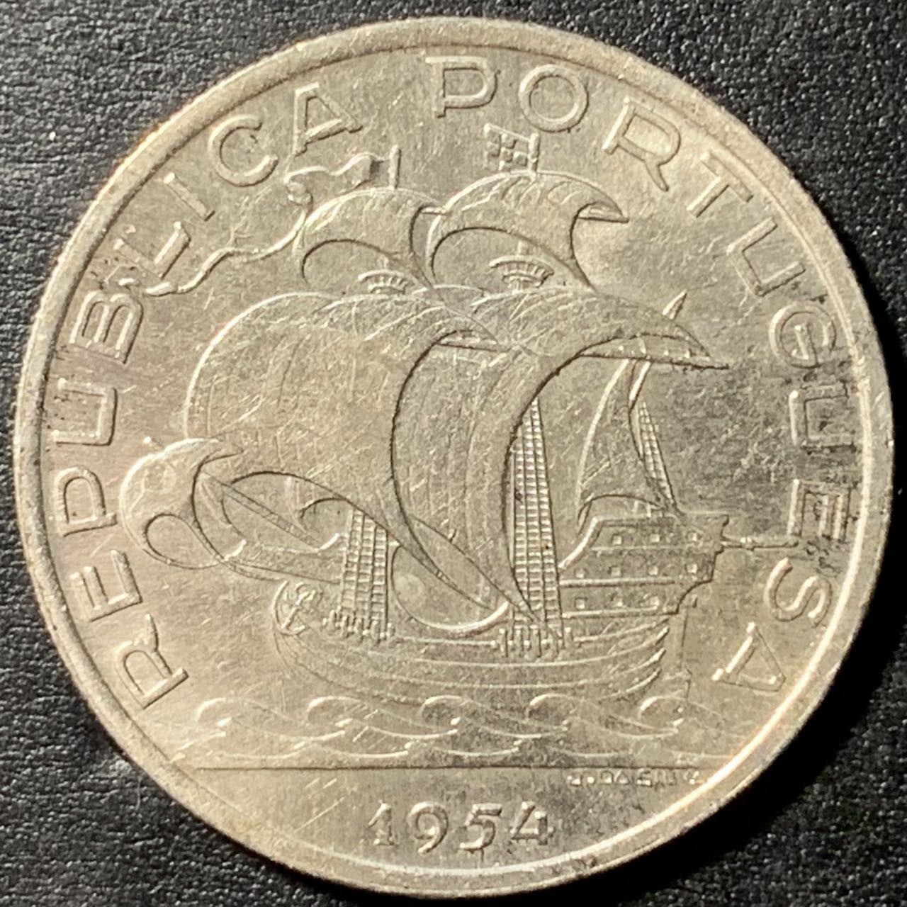 紫瑗钱币——第326期拍卖 葡萄牙 1954年 10埃斯库多 12.4克 0.835银 UNC