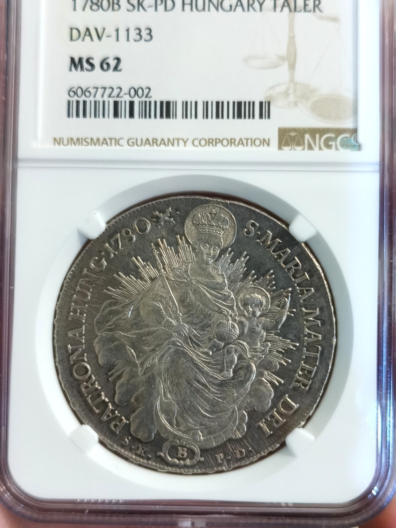 博洋堂【北京钱博会拍卖周】精品专场暨第54期（全场包邮） NGC MS62 匈牙利1780圣母抱婴版原铸大奶妈，实物镜面底板凝霜浮雕prooflike，AW拍品成交价原8500+