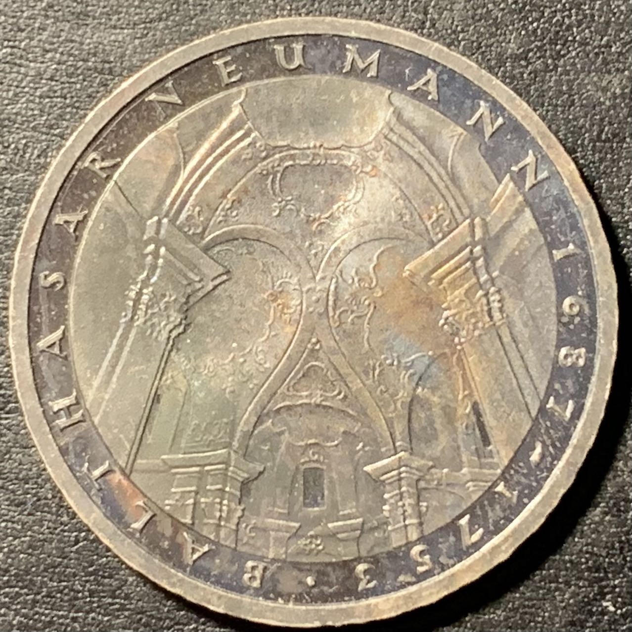 紫瑗钱币——第326期拍卖 联邦德国 1978年 F厂 诺依曼逝世225周年 5马克 11.2克 0.625银 UNC 五彩