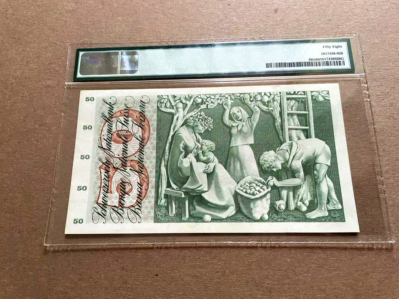 【Blue Auction】✨世界纸币精拍第399期【精】 瑞士 1972年50法郎 PMG58 苹果园