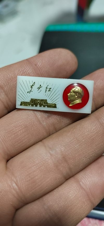 毛主席语录章、徽章 - 🔥🔥🔥🔥毛主席像章一枚，长条胸章，品相如图