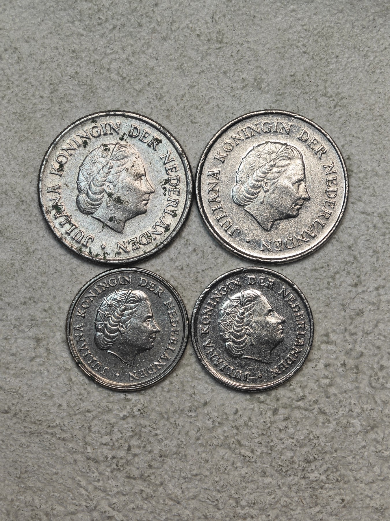 外国硬币收藏店第3期 荷兰朱莉安娜女王25、10分共4枚