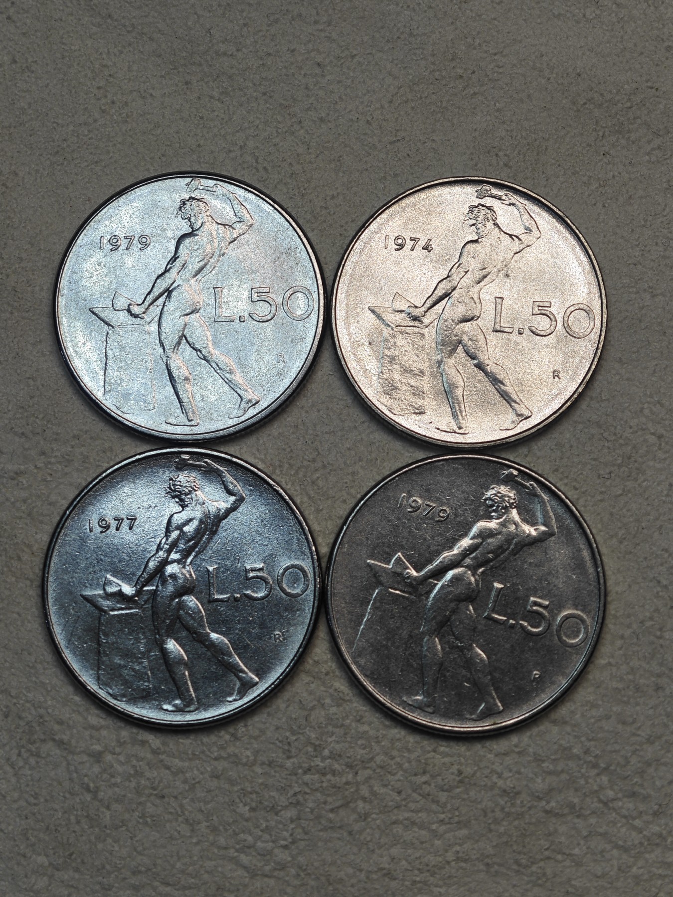 外国硬币收藏店第3期 意大利锻造之神50里拉4枚