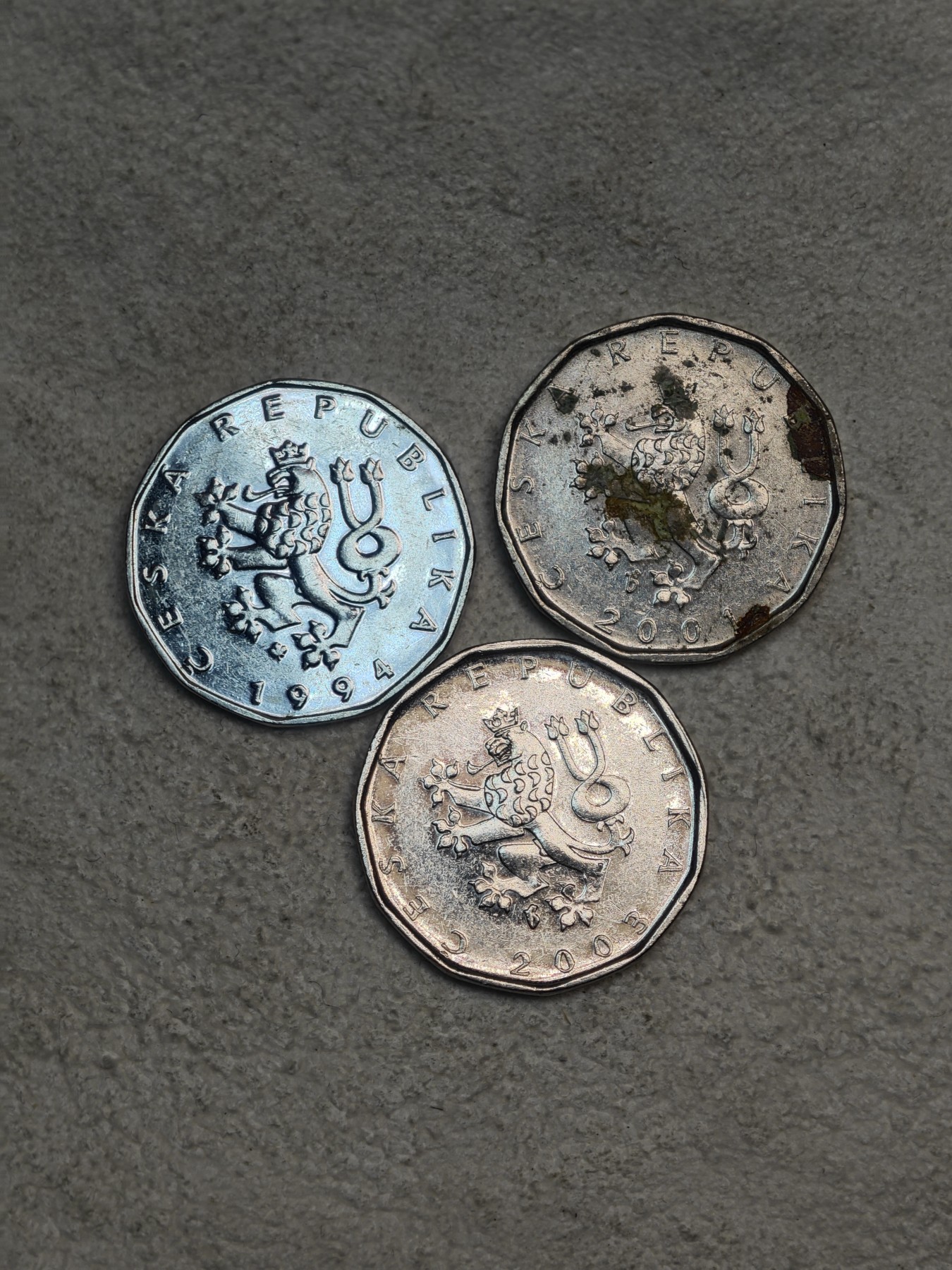 外国硬币收藏店第3期 捷克共和国2克朗3枚