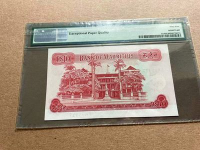 【Blue Auction】✨世界纸币精拍第399期【精】 毛里求斯 1967年10卢比 戎装女王 PMG65EPQ 