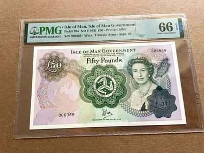 【Blue Auction】✨世界纸币精拍第399期【精】 【无47】马恩岛 1983年50镑 PMG66EPQ 女王 BWC出品 