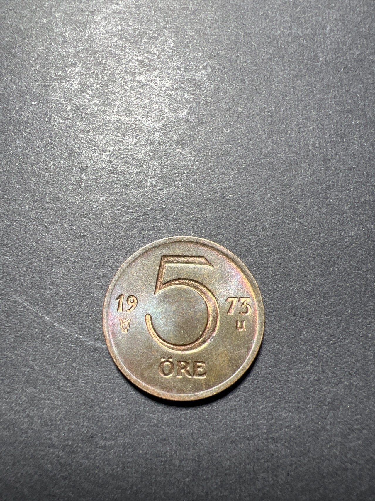 【8个洞收藏】第32场★ 🈵20元or 6件包邮★硬币专场  瑞典1972年5欧尔铜币，古斯塔夫六世，18mm