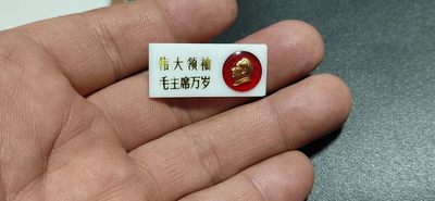 毛主席像章、徽章拍场 - 🔥🔥🔥🔥毛主席像章一枚，长条胸章，品相如图