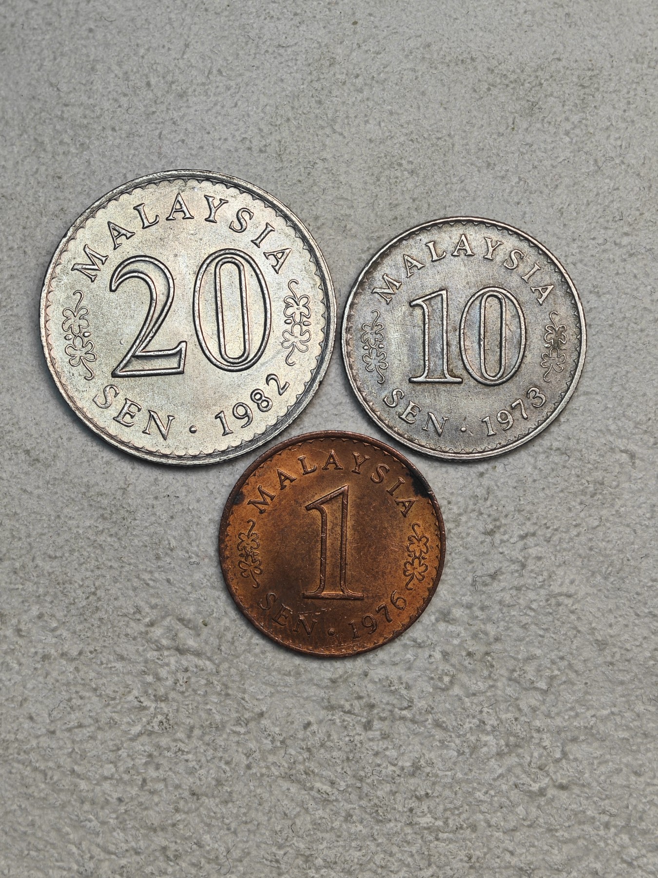 外国硬币收藏店第3期 马来西亚20分、10分、1分议会硬币3枚