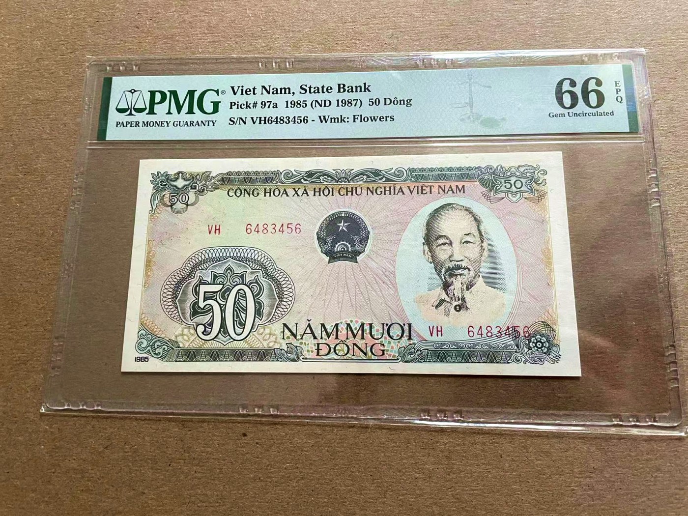 【Blue Auction】✨世界纸币精拍第399期【精】 【一组2张】南越 1966年20徐 ACG64EPQ&越南 1987年50盾 PMG66EPQ  