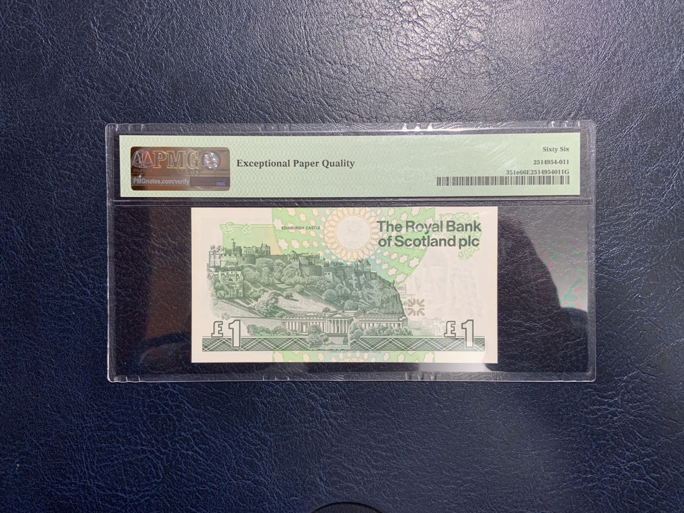 收藏联盟Quantum Auction 第307期拍卖  苏格兰皇家银行2001年1镑 PMG67 豹子号111