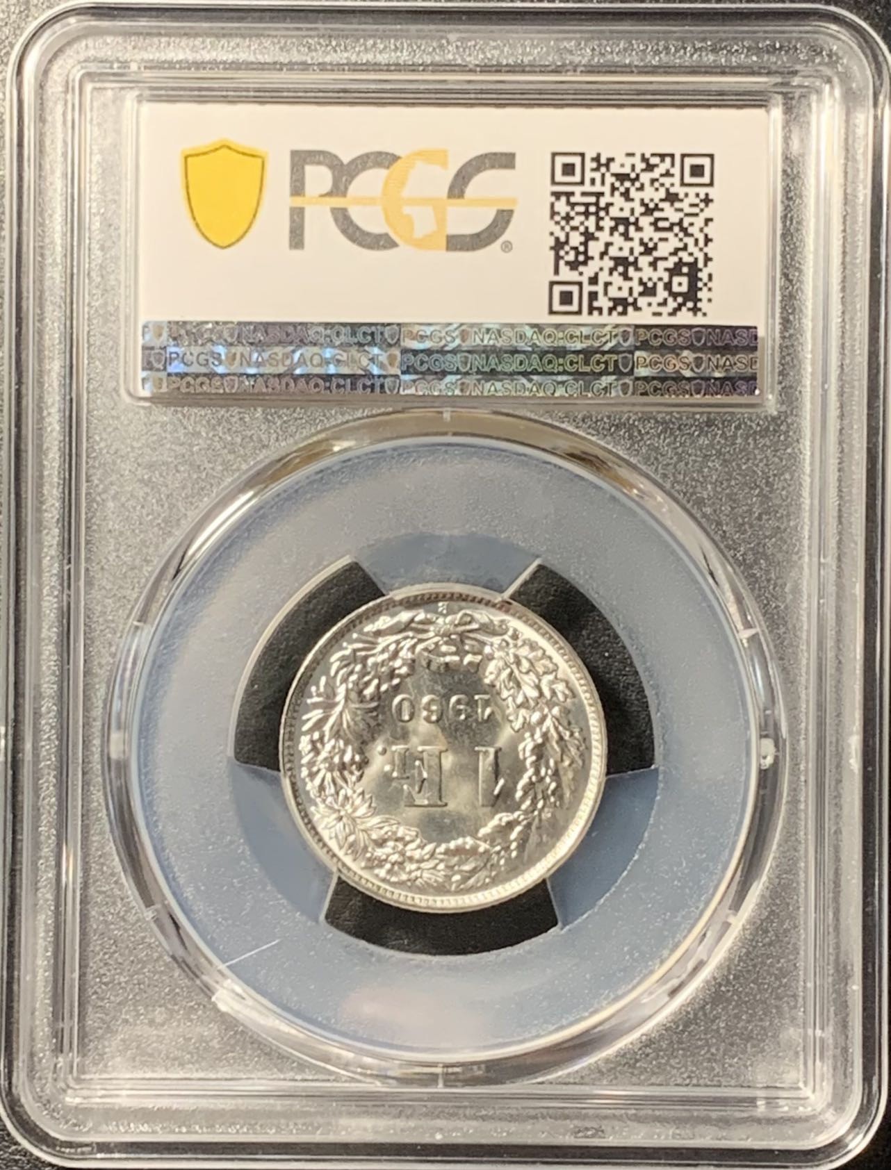 紫瑗钱币——第326期拍卖 瑞士 1960年 赫尔维蒂亚 1法郎 银币 PCGS MS66