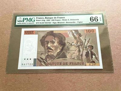 【Blue Auction】✨世界纸币精拍第399期【精】 法国 1993年100法郎 PMG66EPQ 