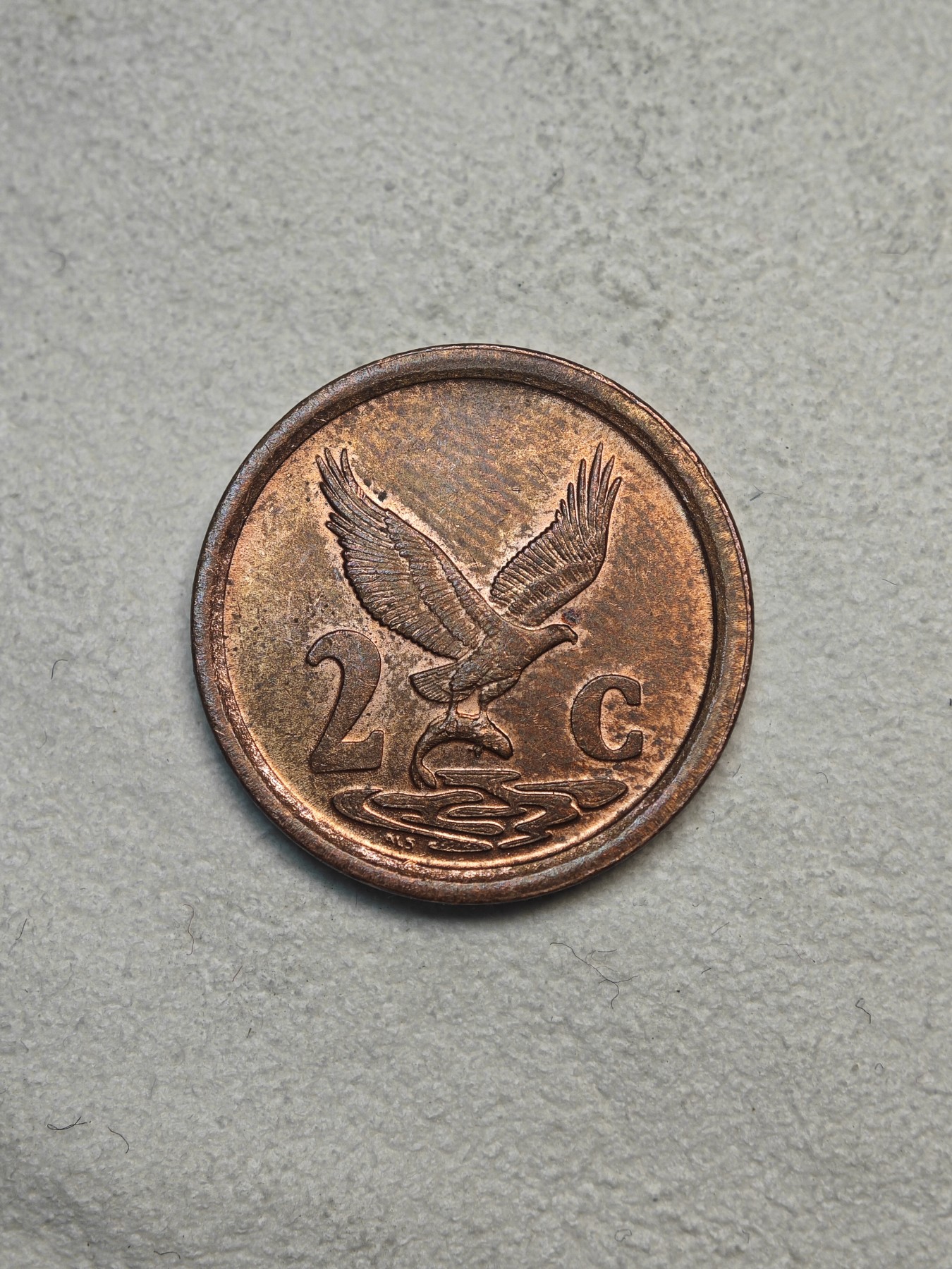 外国硬币收藏店第3期 南非1993年海鹰红铜2分