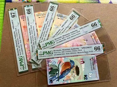 【Blue Auction】✨世界纸币精拍第399期【精】 【一组6张全套】百慕大 2009年2-100元 洋葱冠 样钞 PMG67EPQ-66EPQ 