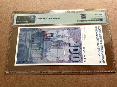 【Blue Auction】✨世界纸币精拍第399期【精】 瑞士 1983年100法郎 PMG67EPQ 高分 