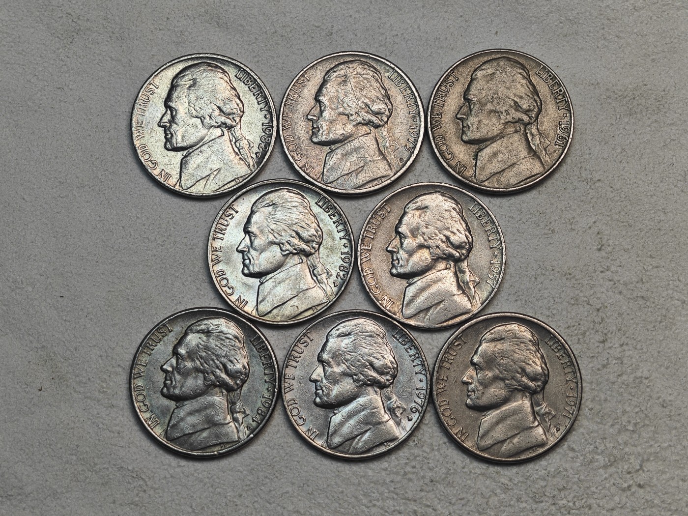 外国硬币收藏店第3期 美国杰斐逊5美分8枚