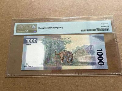 【Blue Auction】✨世界纸币精拍第399期【精】 【AA】墨西哥 2019年1000比索 PMG67EPQ 