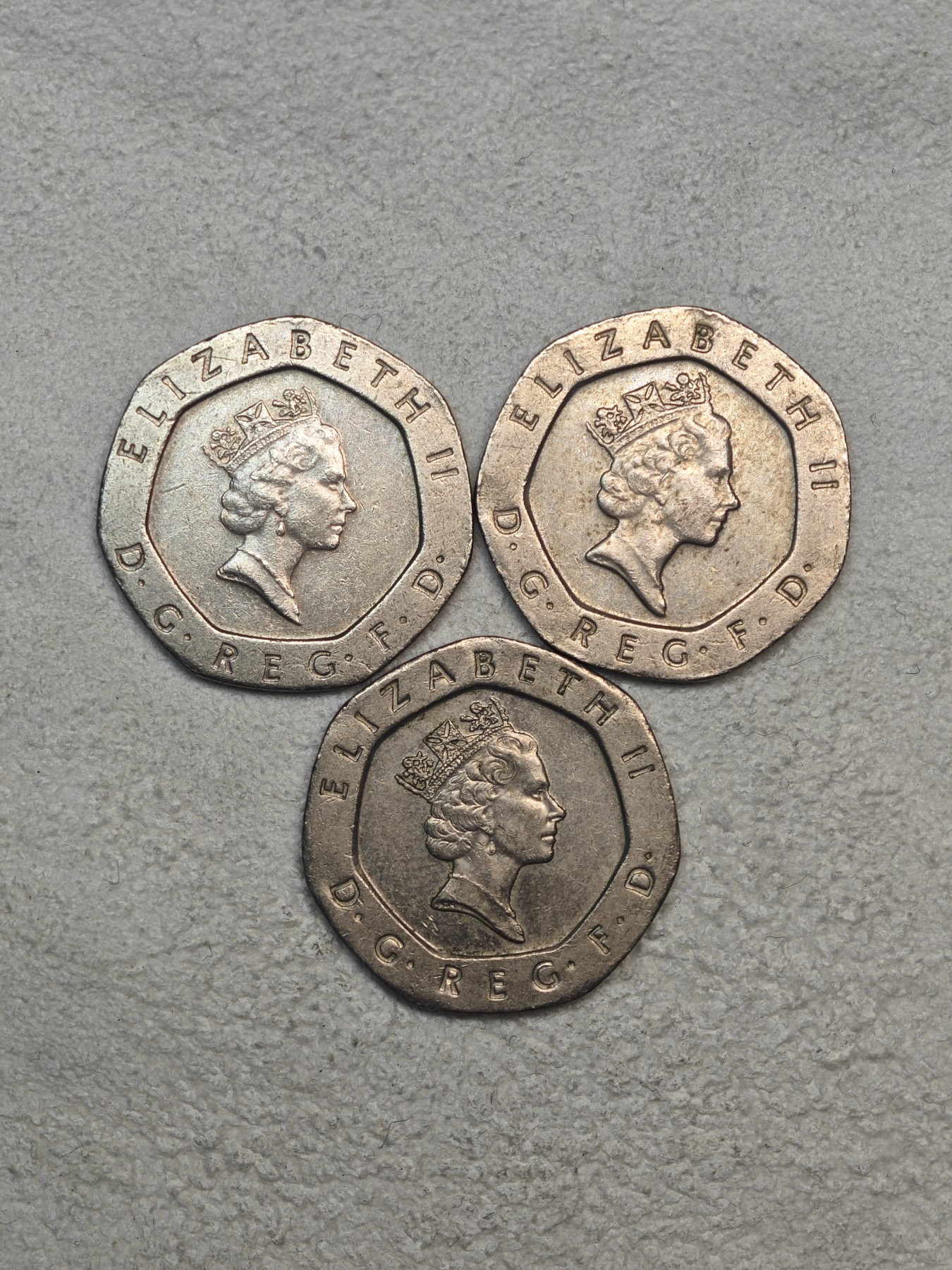 外国硬币收藏店第3期 英国玫瑰多边形20便士3枚