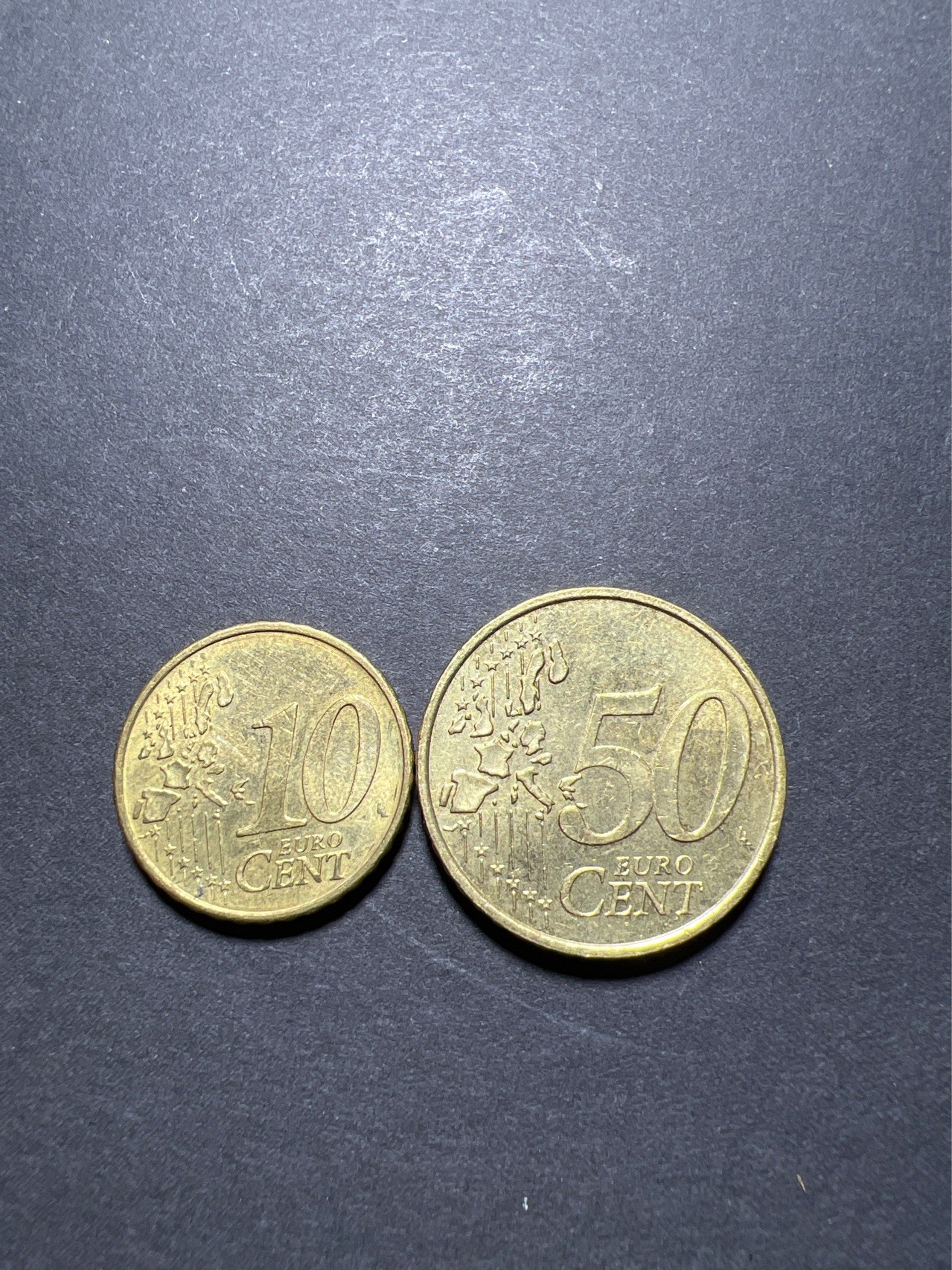 【8个洞收藏】第32场★ 🈵20元or 6件包邮★硬币专场  2002.2004年西班牙 10欧分50欧分黄铜硬币 一组