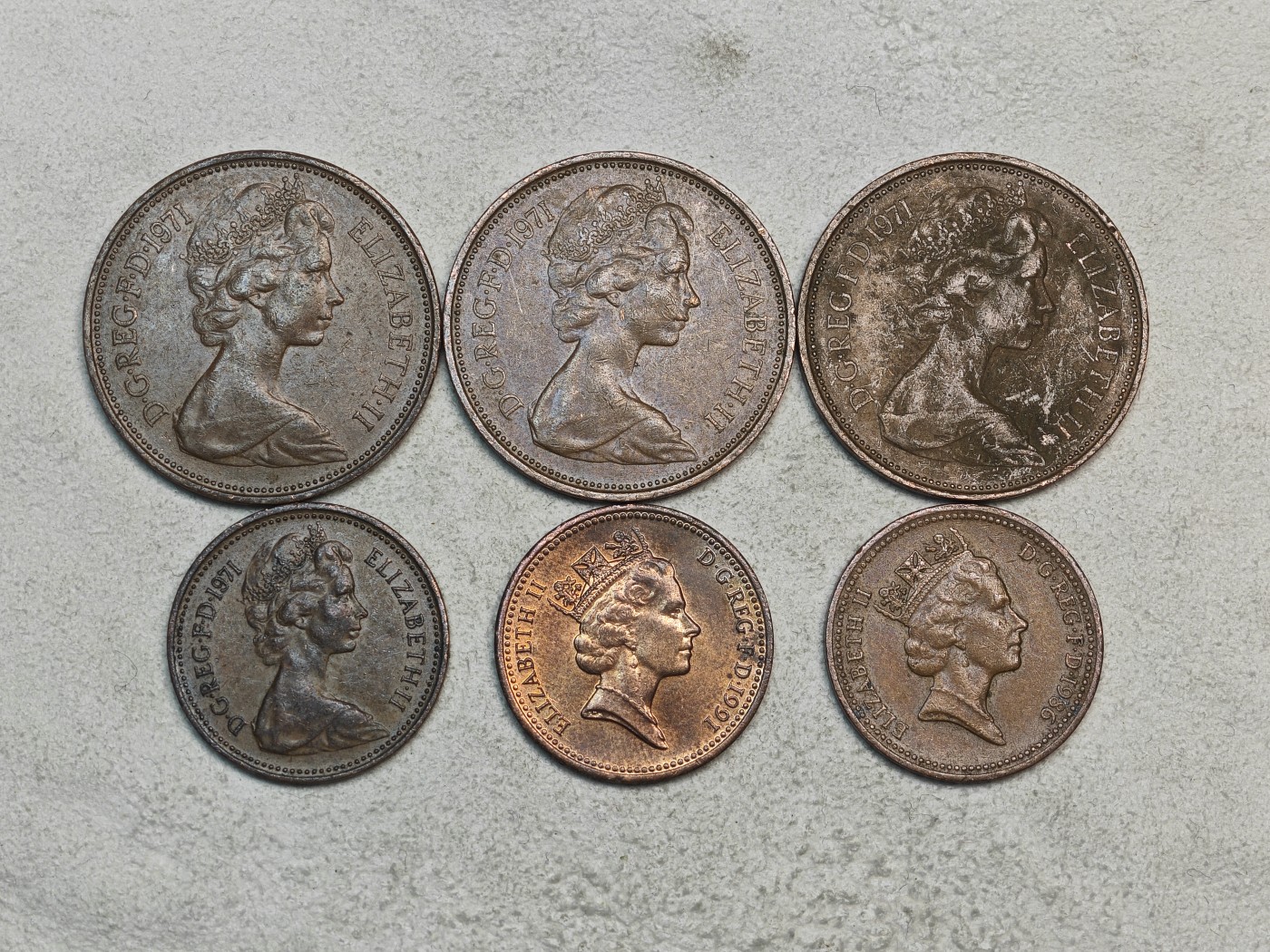 外国硬币收藏店第3期 英国女王2便士、1便士铜币共6枚