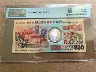 【Blue Auction】✨世界纸币精拍第399期【精】 新加坡 1990年50元 PMG67EPQ 纪念钞