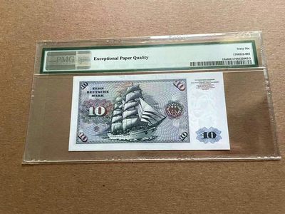 【Blue Auction】✨世界纸币精拍第399期【精】 【初版】德国 1960年10马克 PMG66EPQ 