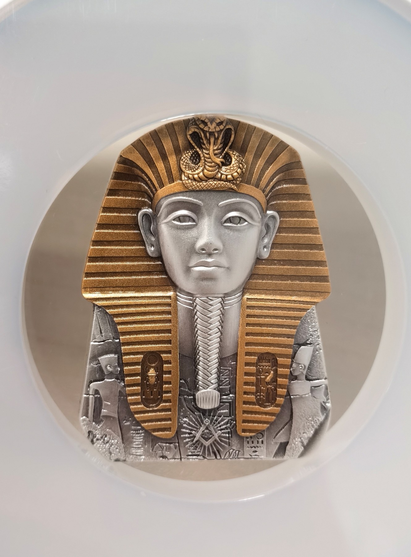 博洋堂【北京钱博会拍卖周】精品专场暨第54期（全场包邮） NGC MS70完美品相 纽埃2022年图坦卡门大银币，发行量333枚，NGC大盒，北纬30度题材