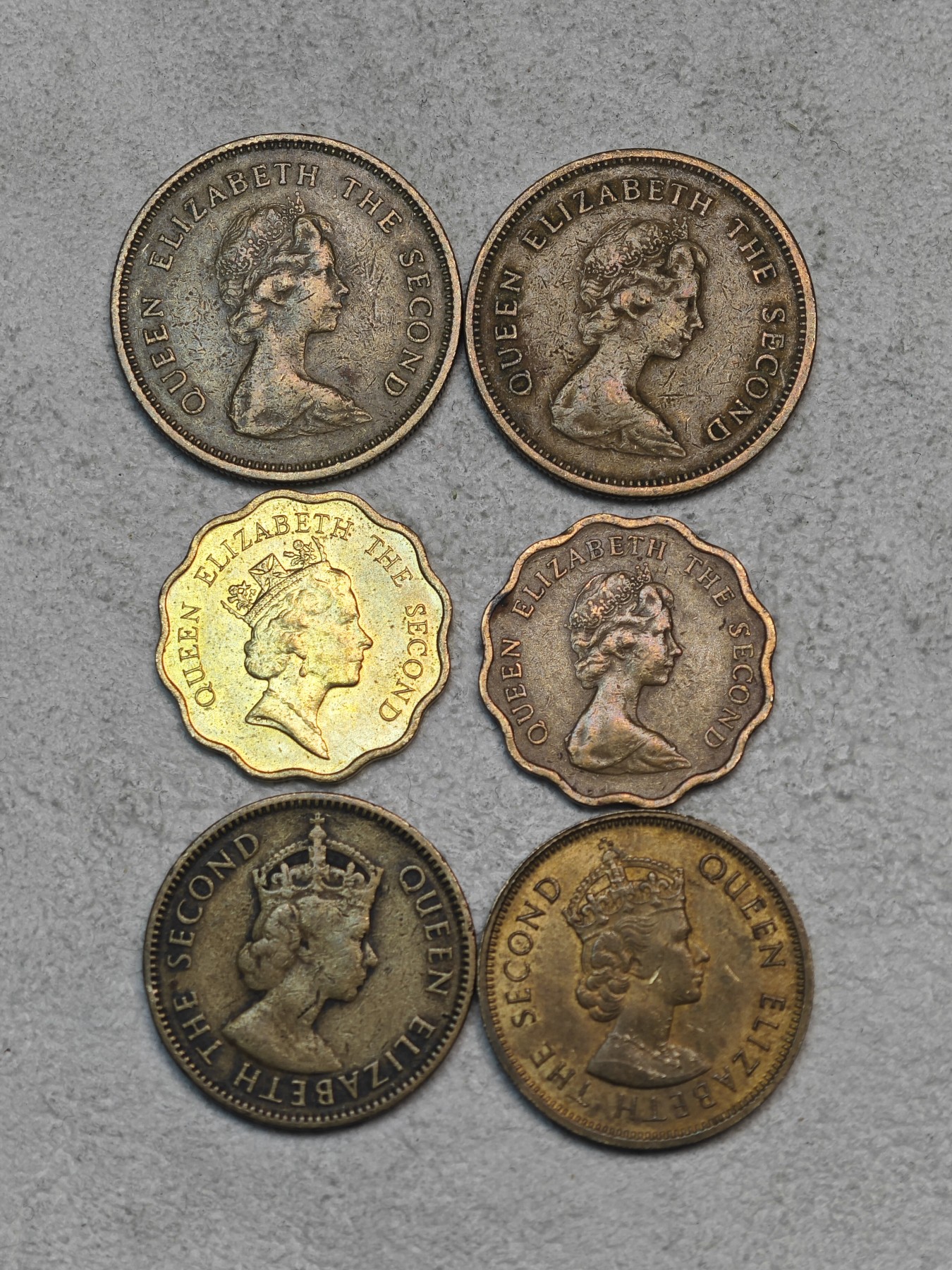 外国硬币收藏店第3期 港英时期5、2、1毫共6枚