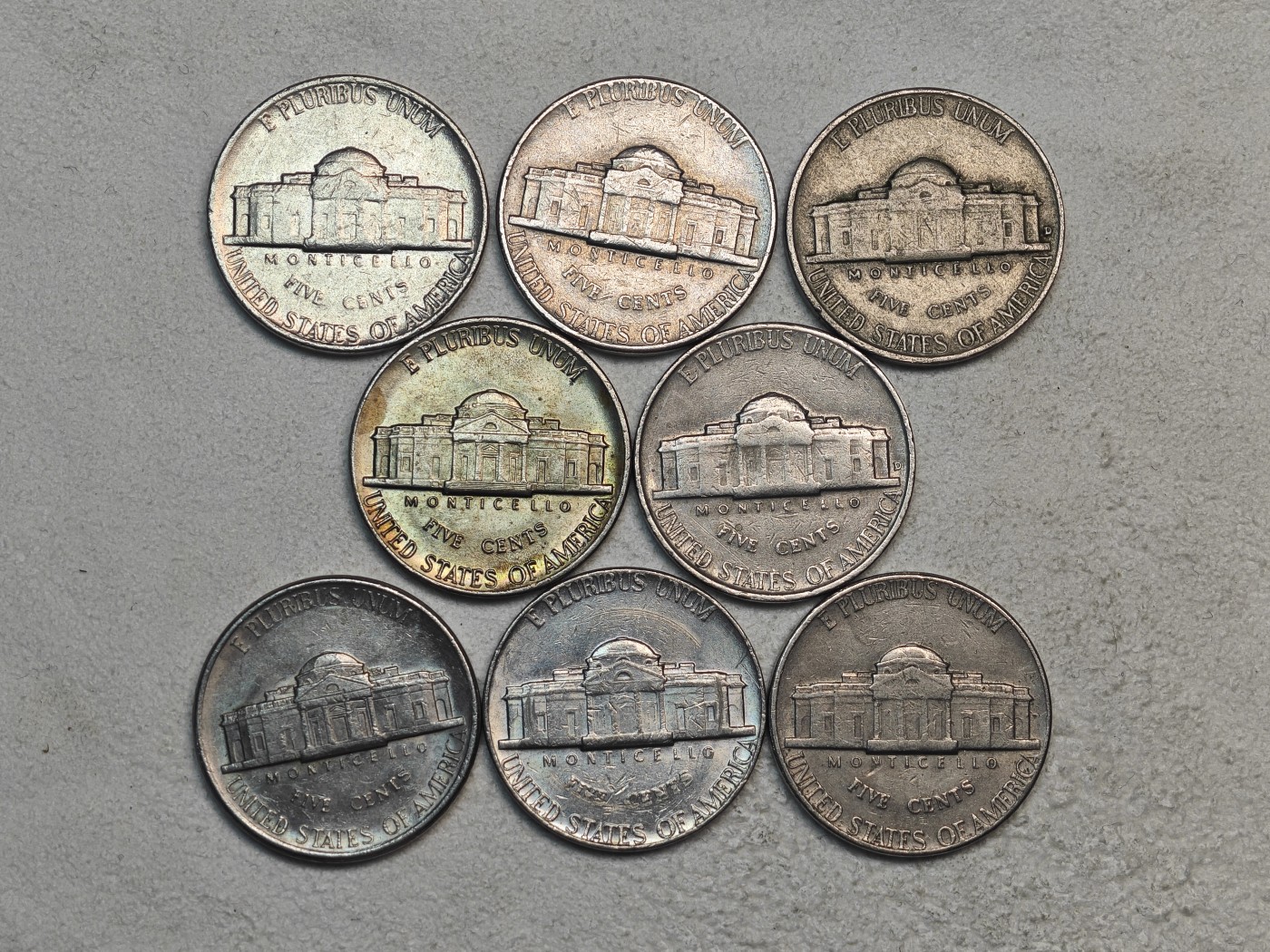 外国硬币收藏店第3期 美国杰斐逊5美分8枚
