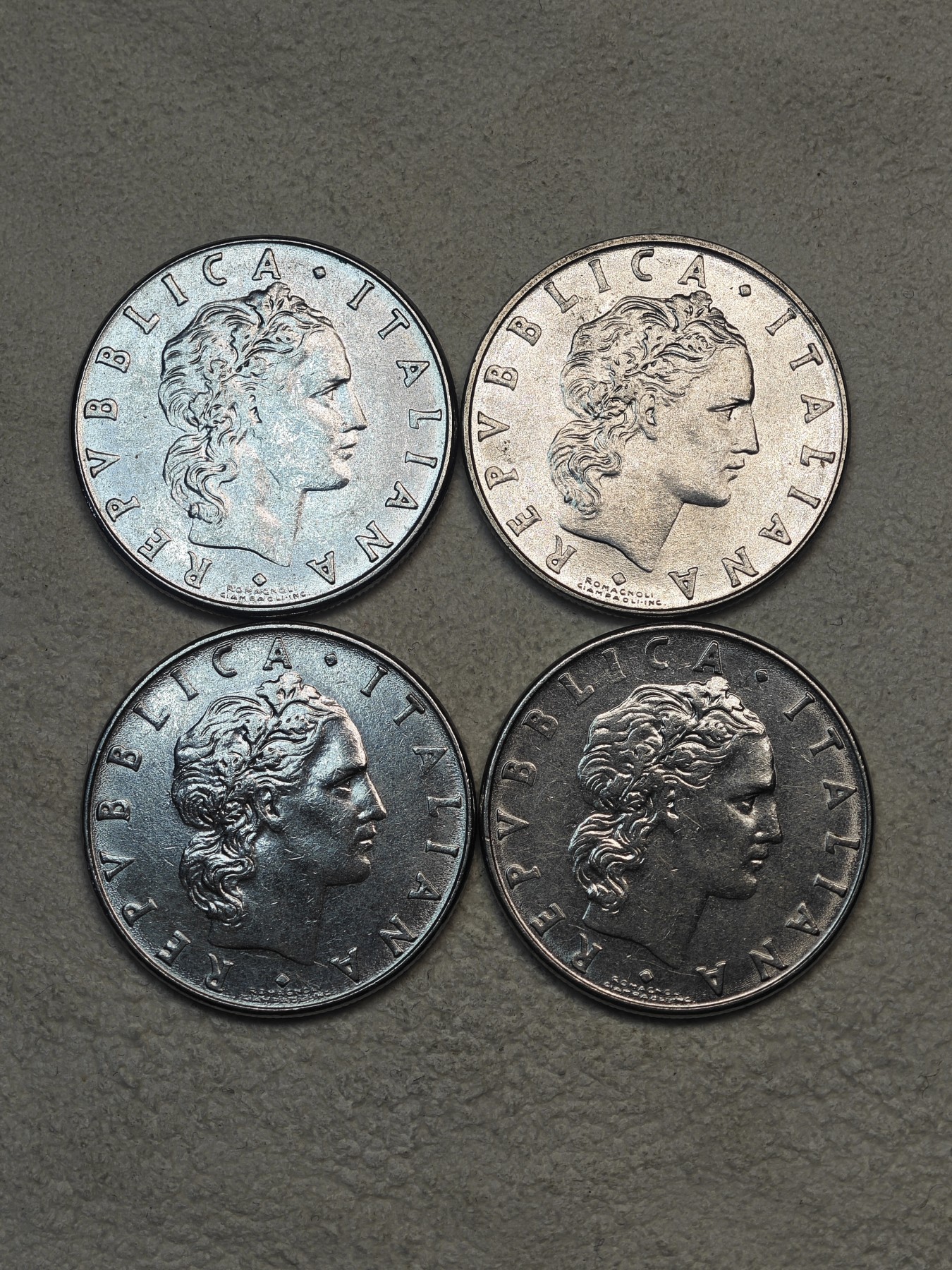 外国硬币收藏店第3期 意大利锻造之神50里拉4枚