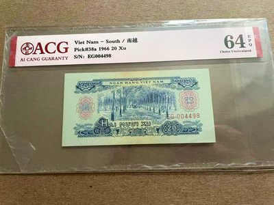 【Blue Auction】✨世界纸币精拍第399期【精】 【一组2张】南越 1966年20徐 ACG64EPQ&越南 1987年50盾 PMG66EPQ  