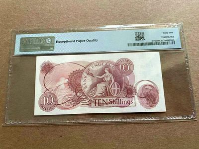 【Blue Auction】✨世界纸币精拍第399期【精】 英国 1966-70年10先令 PMG65EPQ
