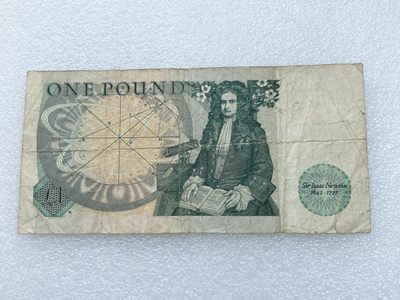 全场一元起拍 各国纸币专场 第43期 英国1镑纸币 女王伊丽莎白，牛顿