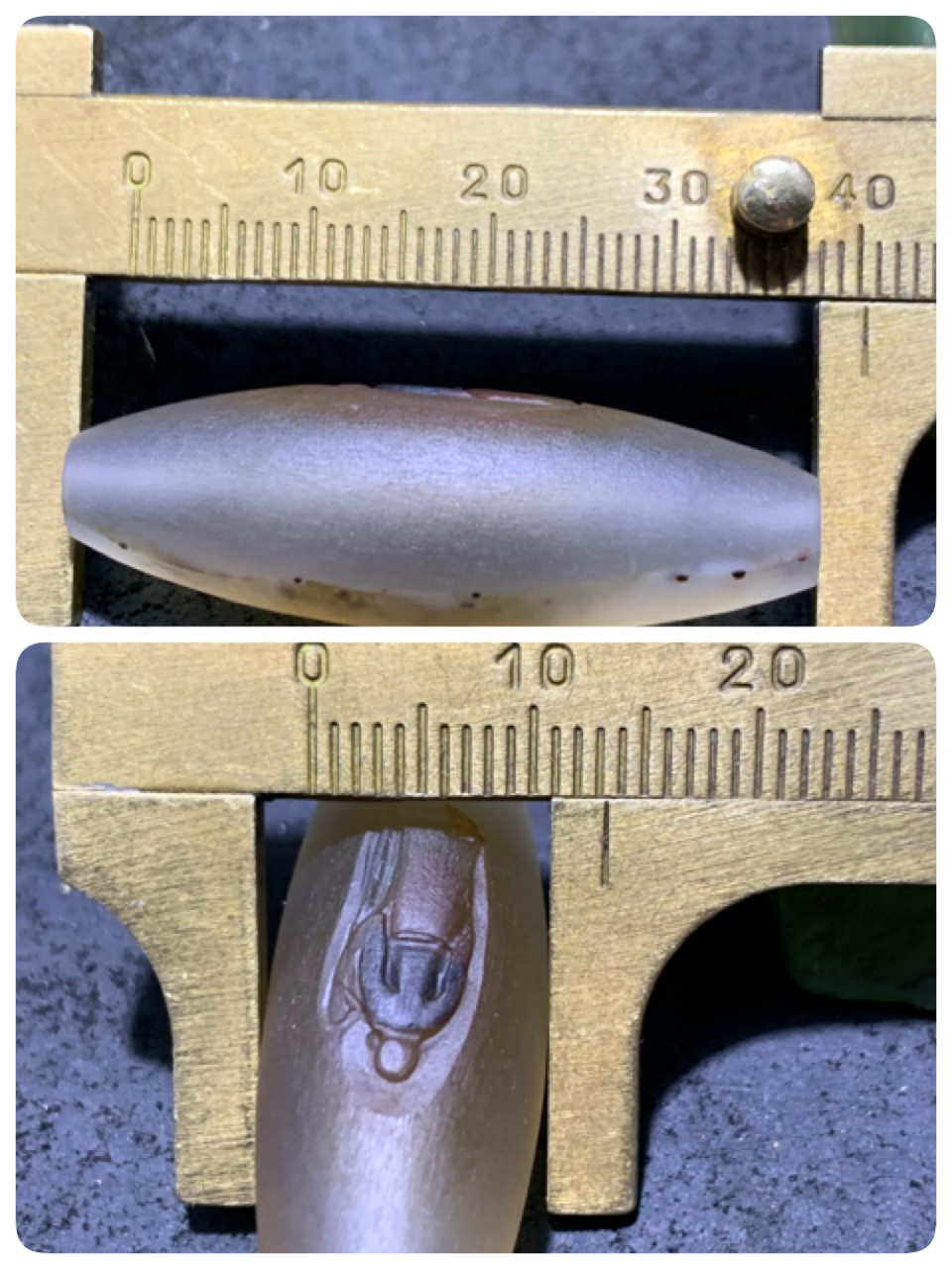 精美亚光高玉化巴西玛瑙手工俏色巧雕一心向佛桶珠一个