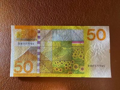 【Blue Auction】✨世界纸币精拍第399期【精】 荷兰 1982年50盾 向日葵 全新UNC