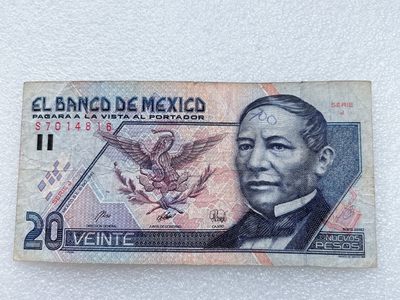 全场一元起拍 各国纸币专场 第43期 墨西哥1992年20比索纸币 首版 有字迹