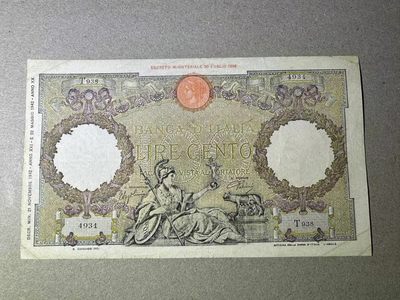 【Blue Auction】✨世界纸币精拍第399期【精】 意大利 1942年100里拉 品相如图