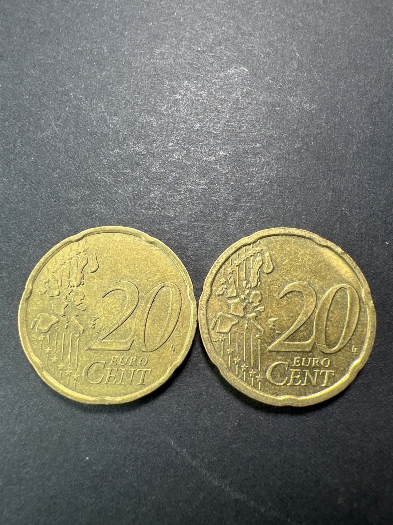 【8个洞收藏】第32场★ 🈵20元or 6件包邮★硬币专场  1999年法国20欧分 2004年奥地利20分 一组