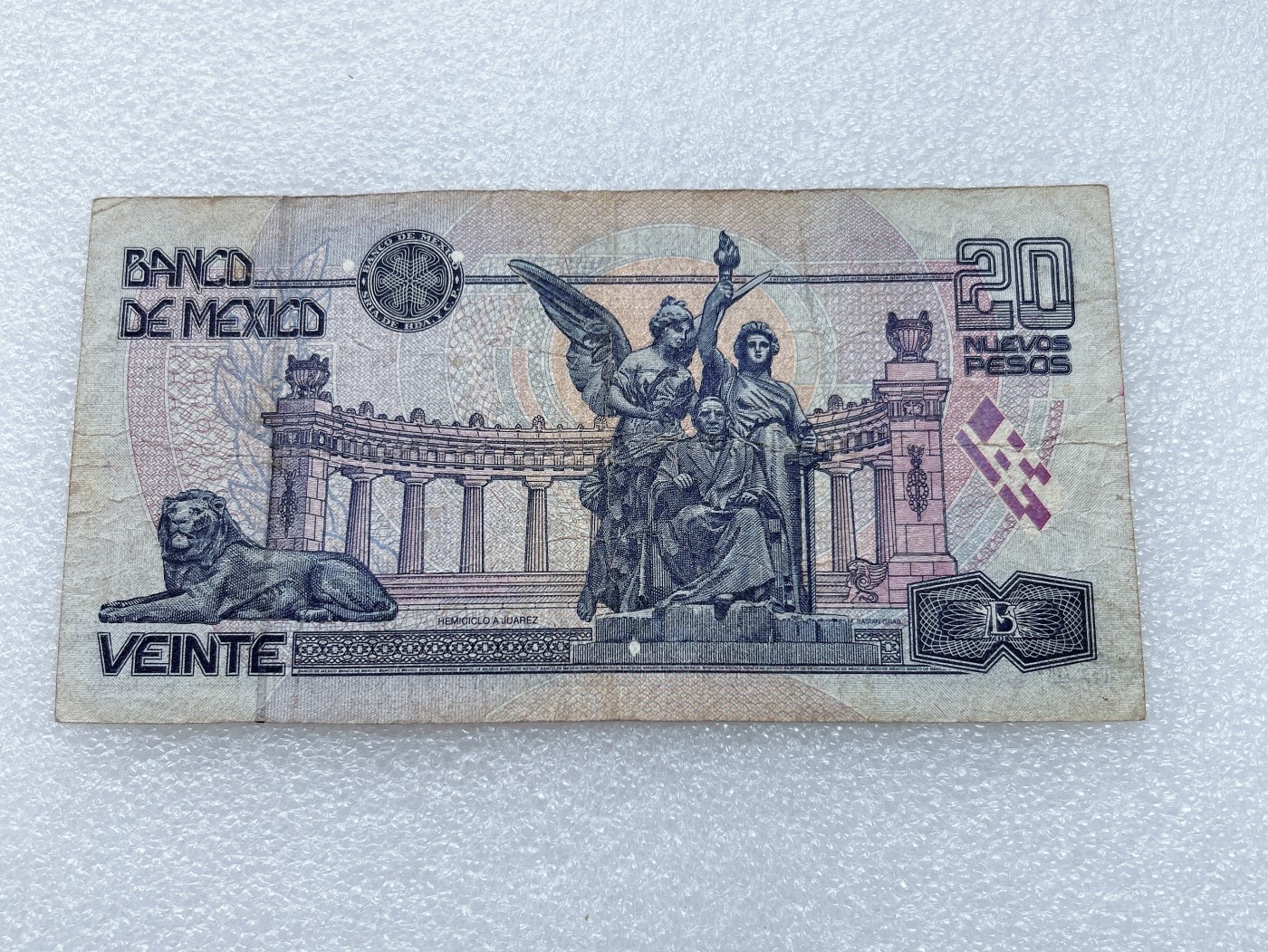 全场一元起拍 各国纸币专场 第43期 墨西哥1992年20比索纸币 首版 有字迹