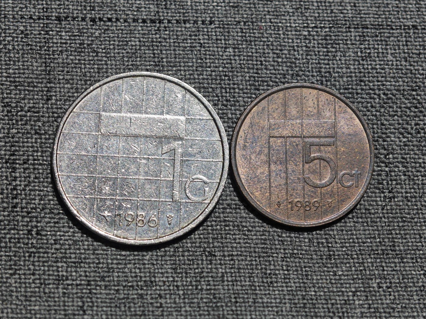 外国硬币收藏店第3期 荷兰贝娅特丽克丝女王1盾、5分2枚