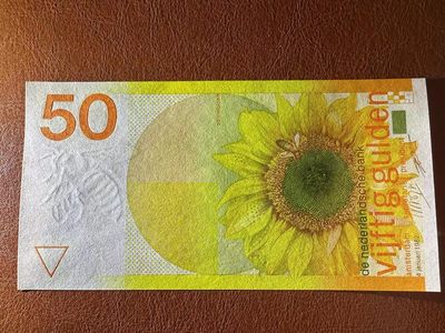 【Blue Auction】✨世界纸币精拍第399期【精】 荷兰 1982年50盾 向日葵 全新UNC