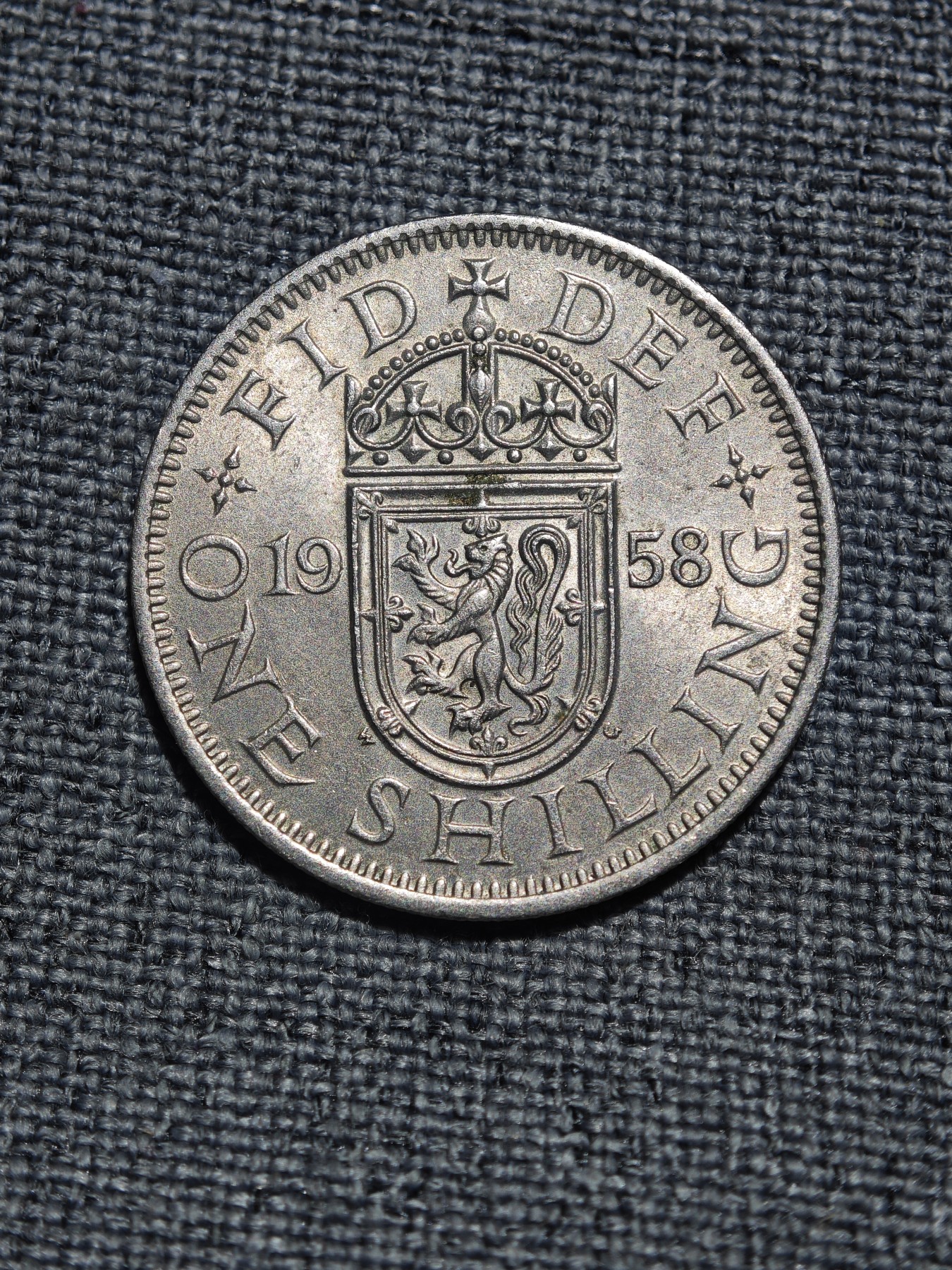 外国硬币收藏店第3期 极美品英国女王1958年苏格兰狮1先令