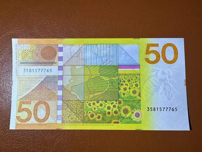 【Blue Auction】✨世界纸币精拍第399期【精】 荷兰 1982年50盾 向日葵 全新UNC