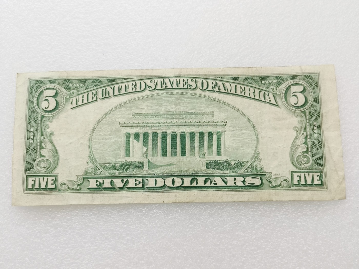 全场一元起拍 各国纸币专场 第43期 美国 1950年D版 5元(联邦储备券)(库印L 波士顿) 尾号9119