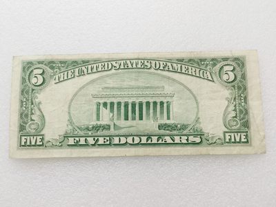 全场一元起拍 各国纸币专场 第43期 美国 1950年D版 5元(联邦储备券)(库印L 波士顿) 尾号9119