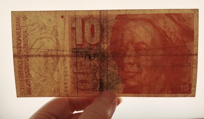 全场一元起拍 各国纸币专场 第43期 瑞士10法郎纸币 号码661998